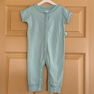 Cat & Jack Soft Sky Blue Short-Sleeve Baby Footie